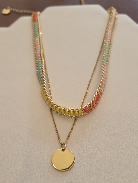 Plunder Jewelry - Boho Goldtone Layered Necklace Set with Braided Chain